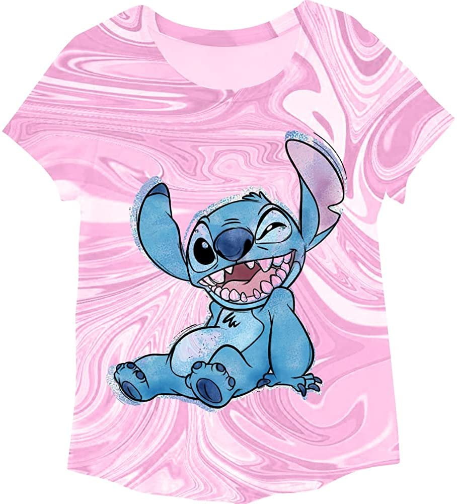 Disney Lilo and Stitch Girls Short Sleeve T-Shirt- Stitch Girls Tee Sizes  4-16 