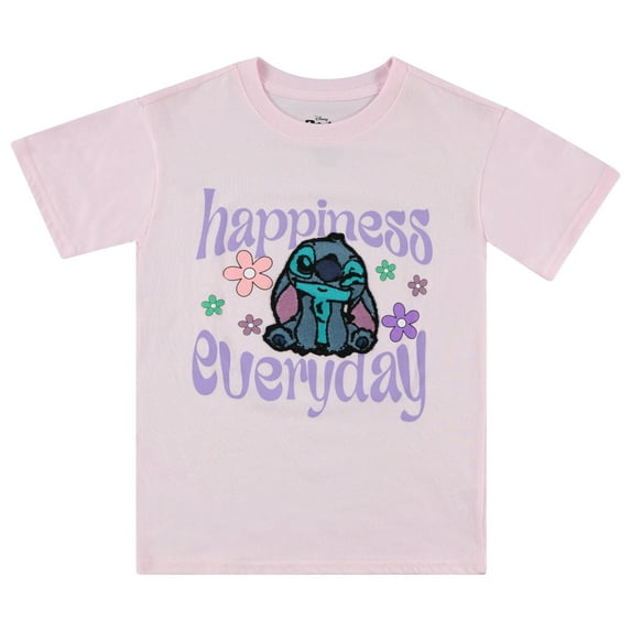 Disney Lilo and Stitch Girls Short Sleeve T-Shirt- Stitch Girls Tee Sizes 4-16 Light Blue
