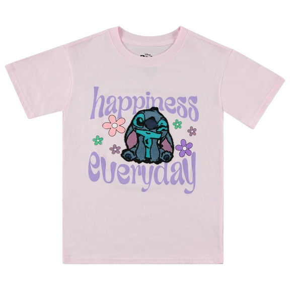 Disney Lilo and Stitch Girls Short Sleeve T-Shirt- Stitch Girls Tee Sizes 4-16