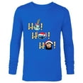 thumbnail image 1 of Disney Lilo and Stitch Ho Ho Ho Holiday - Long Sleeve T-Shirt for Men - Customized-Navy, 1 of 5