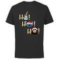 thumbnail image 1 of Disney Lilo and Stitch Ho Ho Ho Holiday - Short Sleeve Cotton T-Shirt for Adults - Customized-Black, 1 of 5