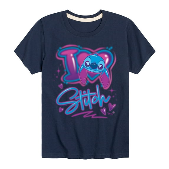 Disney - Lilo and Stitch - I Love Stitch - Boy's Toddler And Youth Short Sleeve Graphic T-Shirt