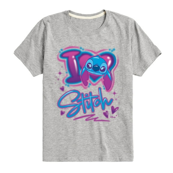 Disney - Lilo and Stitch - I Love Stitch - Boy's Toddler And Youth Short Sleeve Graphic T-Shirt