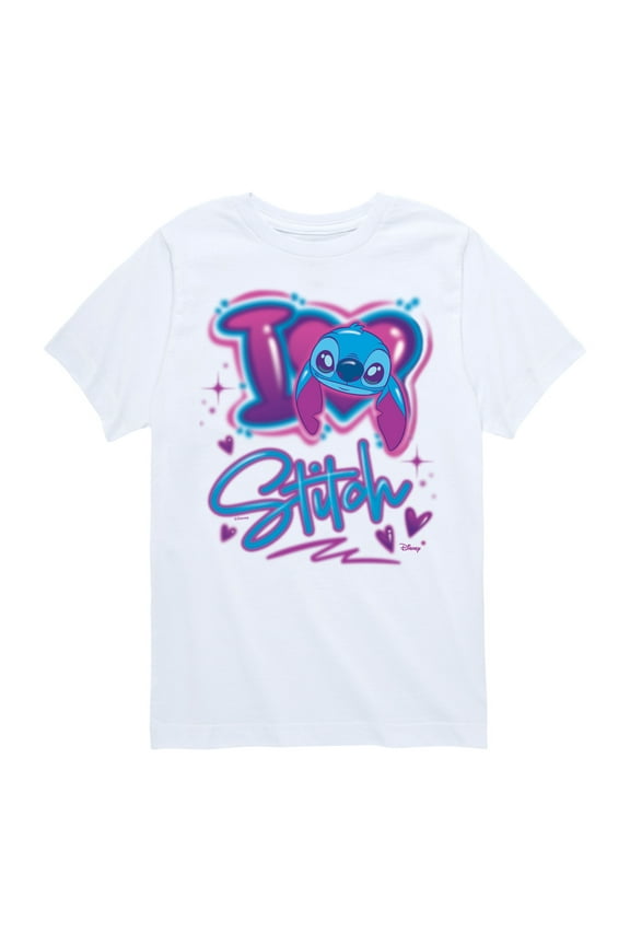 Disney - Lilo and Stitch - I Love Stitch - Boy's Toddler And Youth Short Sleeve Graphic T-Shirt
