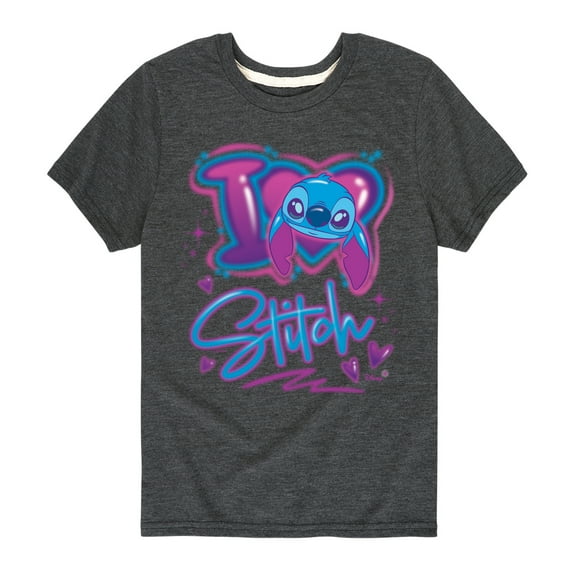 Disney - Lilo and Stitch - I Love Stitch - Boy's Toddler And Youth Short Sleeve Graphic T-Shirt