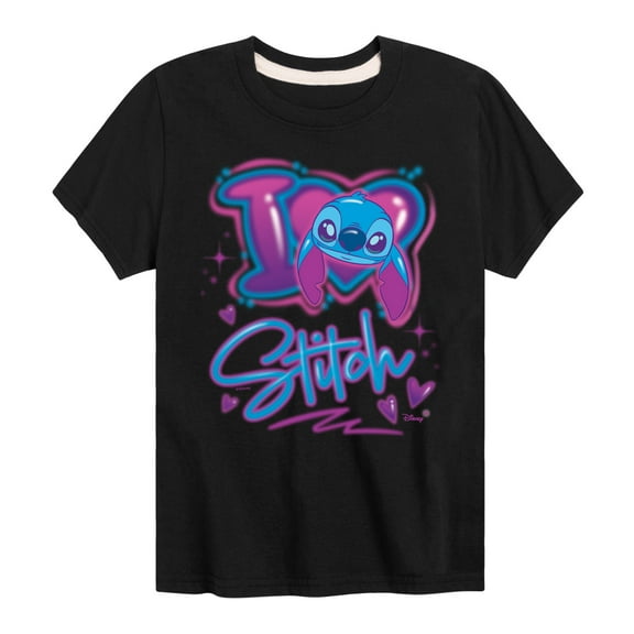 Disney - Lilo and Stitch - I Love Stitch - Boy's Toddler And Youth Short Sleeve Graphic T-Shirt