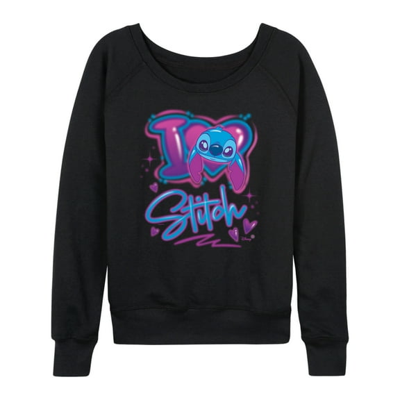 Disney - Lilo and Stitch - I Love Stitch - Women's French Terry Pullover Sweatshirt