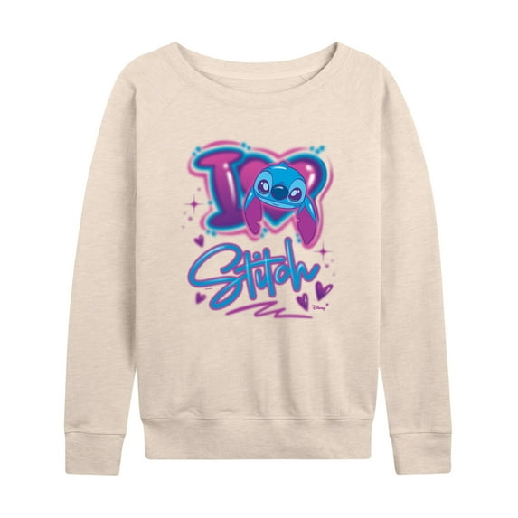 Disney - Lilo and Stitch - I Love Stitch - Women's French Terry Pullover Sweatshirt