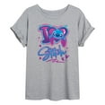 thumbnail image 1 of Disney - Lilo & Stitch - I Love Stitch - Women's Oversized Graphic T-Shirt, 1 of 4