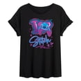 thumbnail image 1 of Disney - Lilo & Stitch - I Love Stitch - Women's Oversized Graphic T-Shirt, 1 of 4