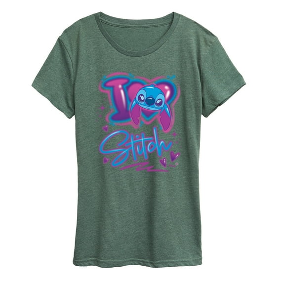 Disney - Lilo & Stitch - I Love Stitch - Women's Short Sleeve Graphic T-Shirt