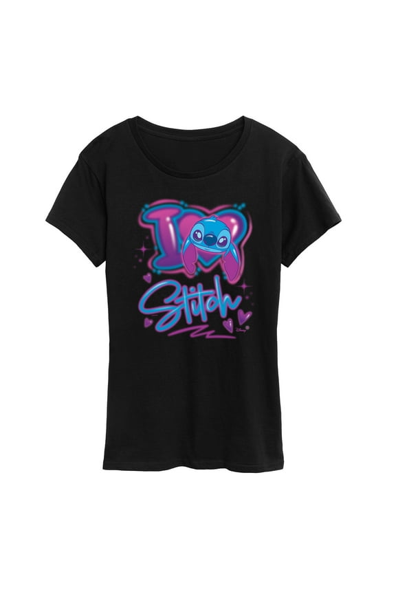Disney - Lilo & Stitch - I Love Stitch - Women's Short Sleeve Graphic T-Shirt