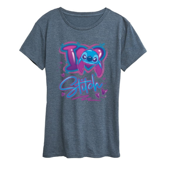 Disney - Lilo & Stitch - I Love Stitch - Women's Short Sleeve Graphic T-Shirt