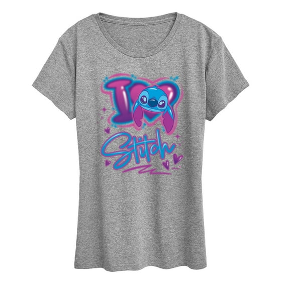 Disney - Lilo & Stitch - I Love Stitch - Women's Short Sleeve Graphic T-Shirt