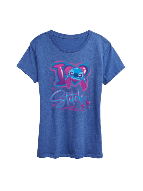 - I Love Stitch Women's Short Sleeve Graphic T-Shirt