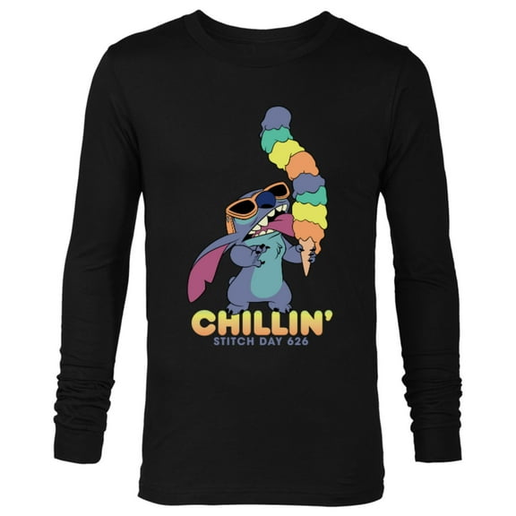 Disney Lilo and Stitch Ice Cream Chillin' - Long Sleeve T-Shirt for Men -Customized-Black