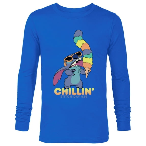 Disney Lilo and Stitch Ice Cream Chillin' - Long Sleeve T-Shirt for Men -Customized-Royal