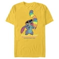 thumbnail image 1 of Disney Lilo and Stitch Ice Cream Chillin' - Short Sleeve Blended T-Shirt for Adults -Customized-Yellow, 1 of 5
