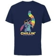 thumbnail image 1 of Disney Lilo and Stitch Ice Cream Chillin' - Short Sleeve Cotton T-Shirt for Adults -Customized-Navy, 1 of 5