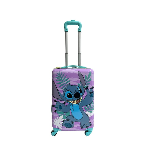Disney Lilo and Stitch Kid's 18" Carry On Hardside Spinner Luggage for Children, Purple