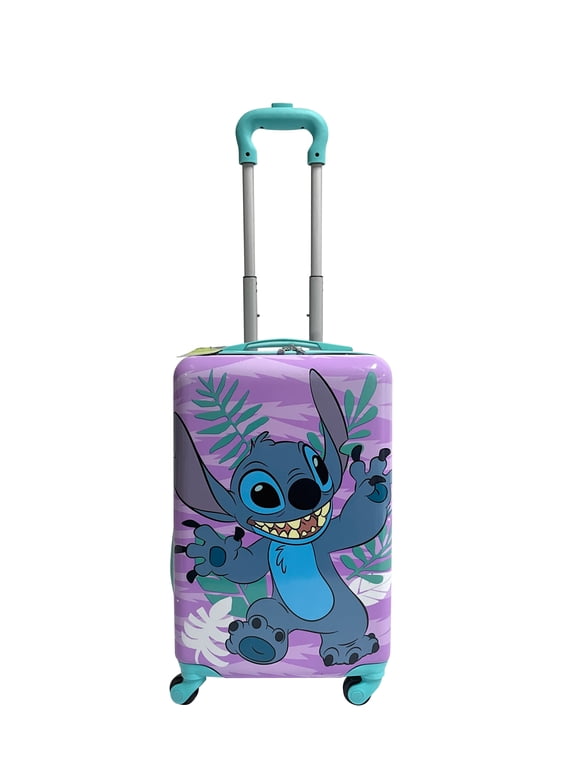 Lilo and Stitch Kid's 18" Carry On Hardside Spinner Luggage for Children, Purple