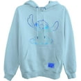 thumbnail image 1 of Disney Lilo and Stitch Ladies Classic Sweatshirt, Ohana With Foil Hoodie Light Blue - XL, 1 of 7