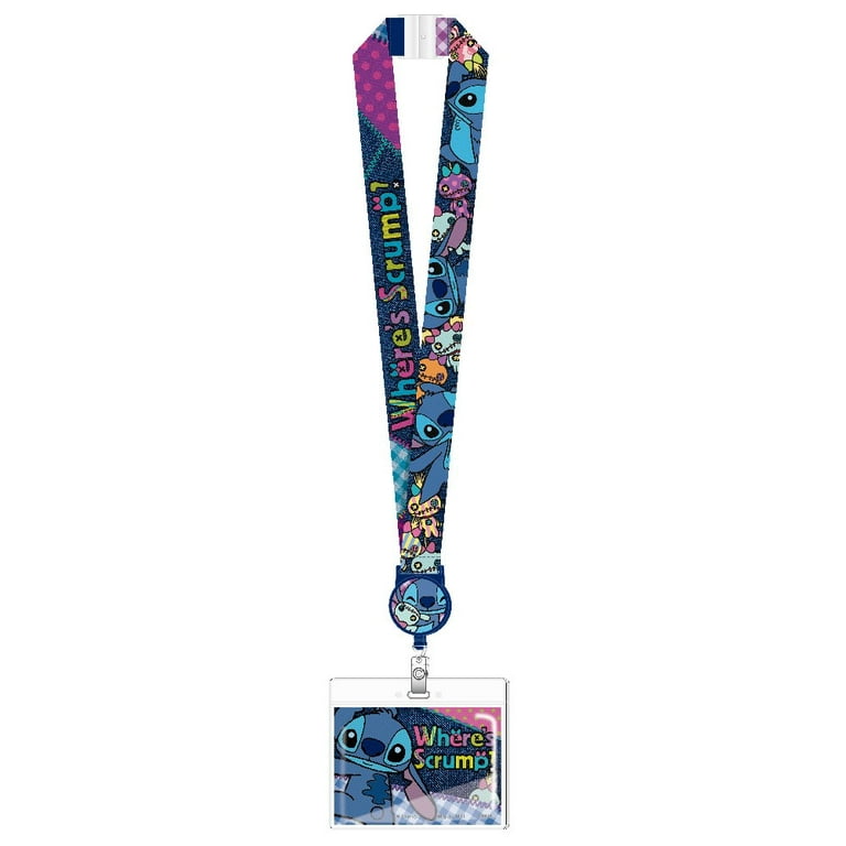 Disney Lilo and Stitch Lanyard with Retractable Card Holder ID Badge Holder  Zip Badge Reel 