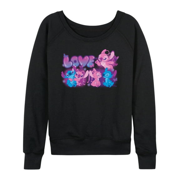 Disney - Lilo and Stitch - Love Grid - Women's French Terry Pullover Sweatshirt