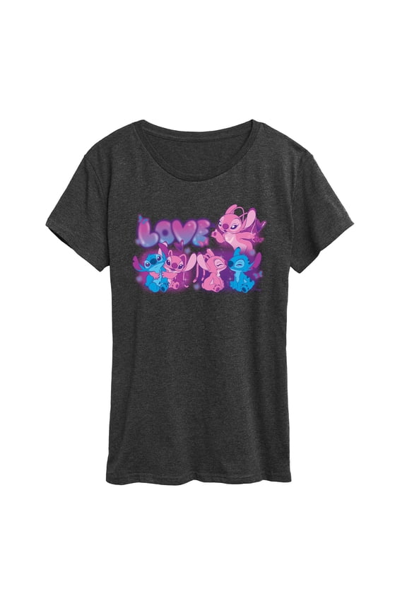 Disney - Lilo & Stitch - Love Grid - Women's Short Sleeve Graphic T-Shirt