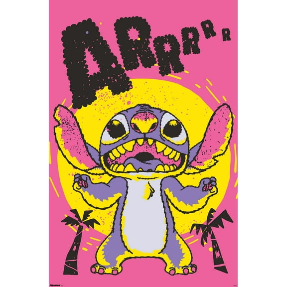 Disney Lilo and Stitch: Midnight Squiggles - Stitch Arrr Wall Poster, 22.375" x 34"