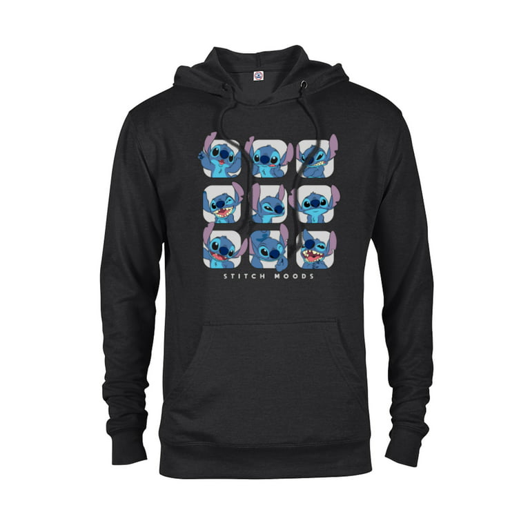 Disney Lilo and Stitch Moods - Pullover Hoodie for Adults -Customized-Black