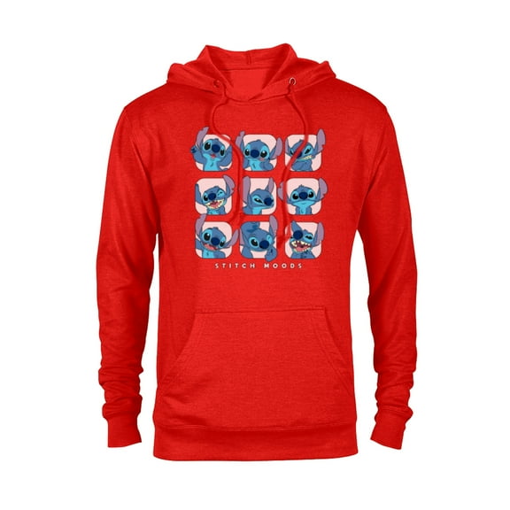 Disney Lilo and Stitch Moods - Pullover Hoodie for Adults -Customized-Red Heather