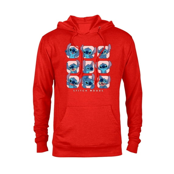 Disney Lilo and Stitch Moods - Pullover Hoodie for Adults -Customized-Red Heather