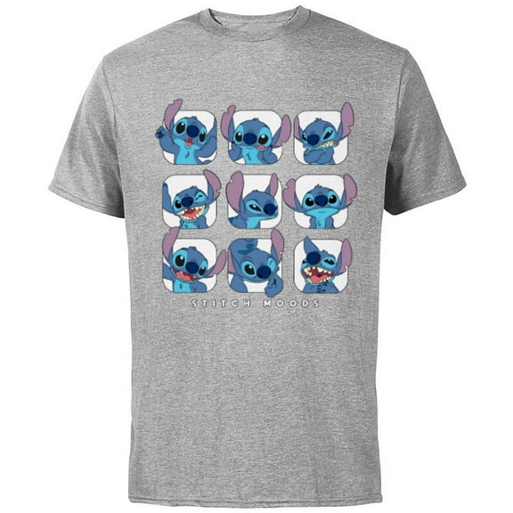 Disney Lilo and Stitch Moods - Short Sleeve Cotton T-Shirt for Adults -Customized-Athletic Heather