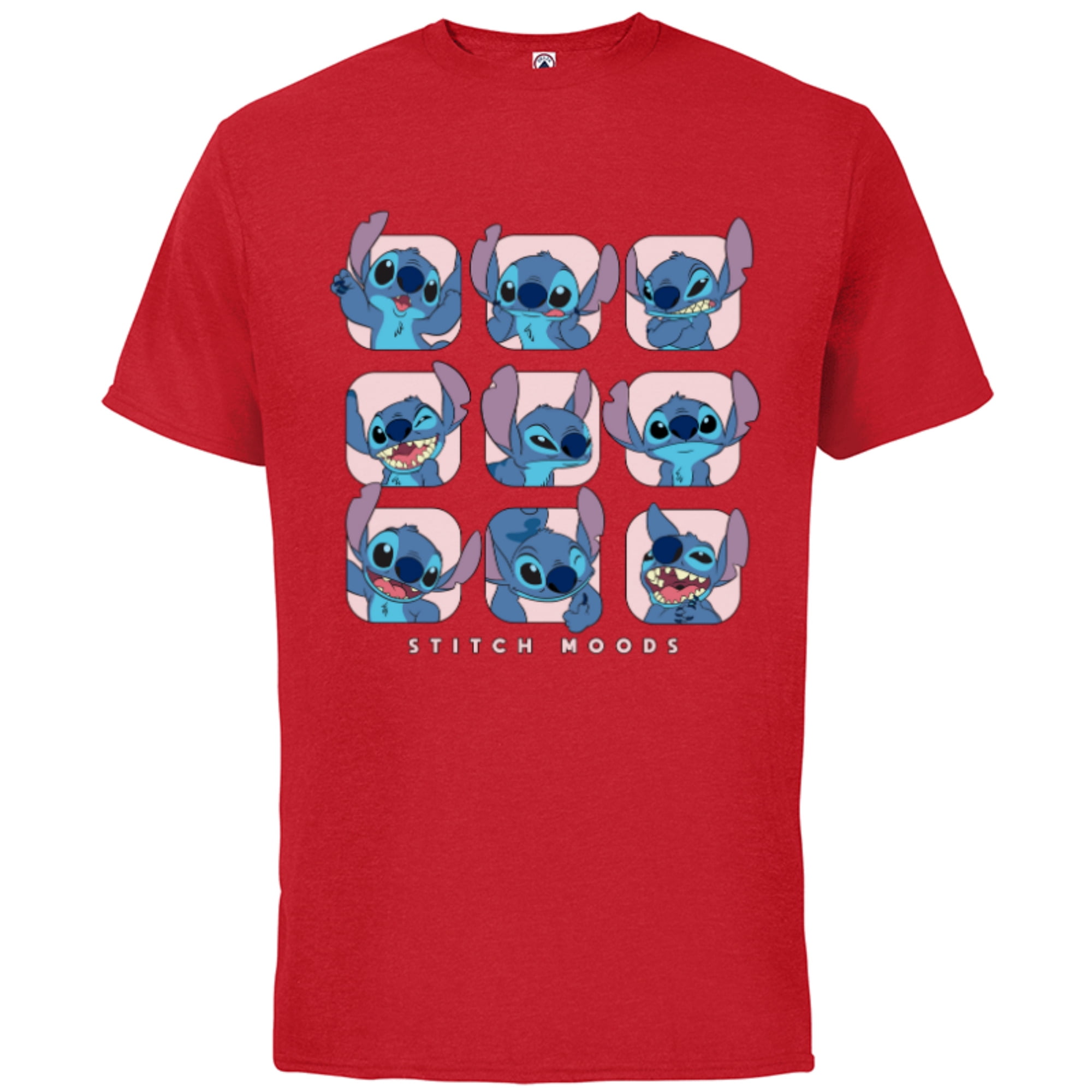 Disney Lilo and Stitch Moods - Short Sleeve Cotton T-Shirt for Adults  -Customized-White 