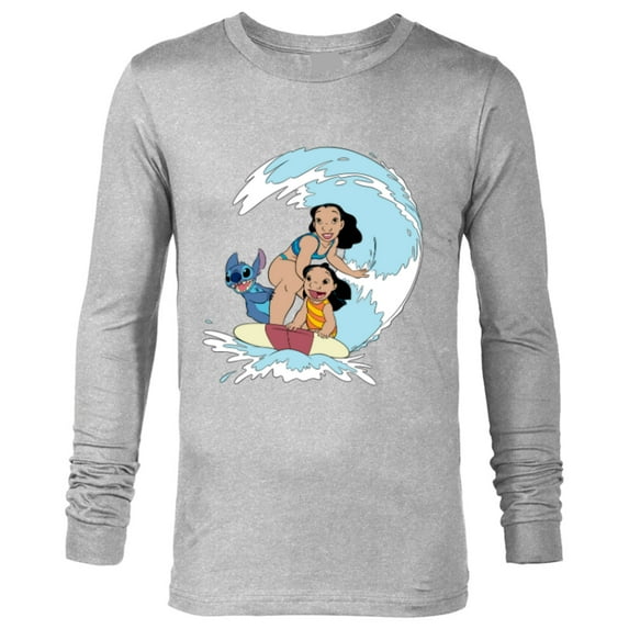 Disney Lilo and Stitch Nani Family Surf Sesh - Long Sleeve T-Shirt for Men - Customized-Athletic Heather