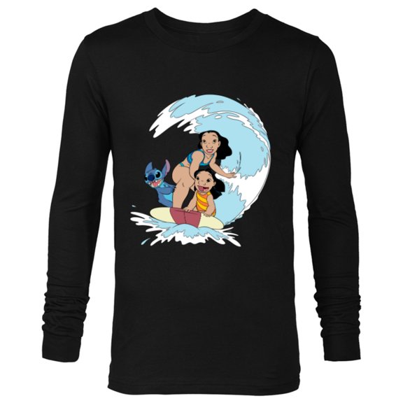 Disney Lilo and Stitch Nani Family Surf Sesh - Long Sleeve T-Shirt for Men - Customized-Black
