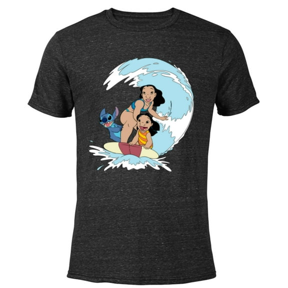 Disney Lilo and Stitch Nani Family Surf Sesh - Short Sleeve Blended T-Shirt for Adults - Customized-Black