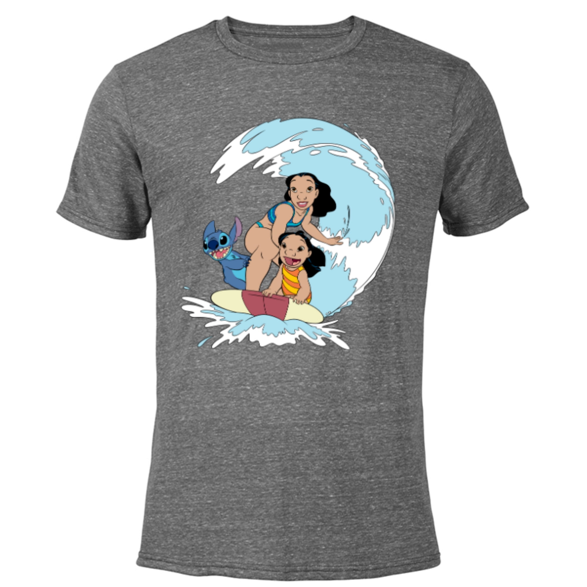 Disney Lilo and Stitch Nani Family Surf Sesh - Short Sleeve Blended T-Shirt for Adults - Customized-Dark Heather