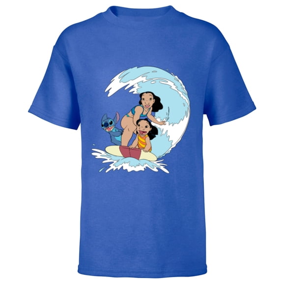Disney Lilo and Stitch Nani Family Surf Sesh - Short Sleeve T-Shirt for Kids - Customized-Royal