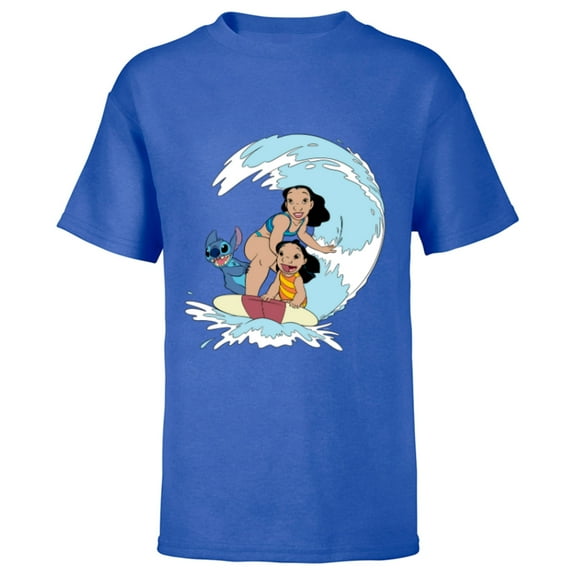 Disney Lilo and Stitch Nani Family Surf Sesh - Short Sleeve T-Shirt for Kids - Customized-Royal
