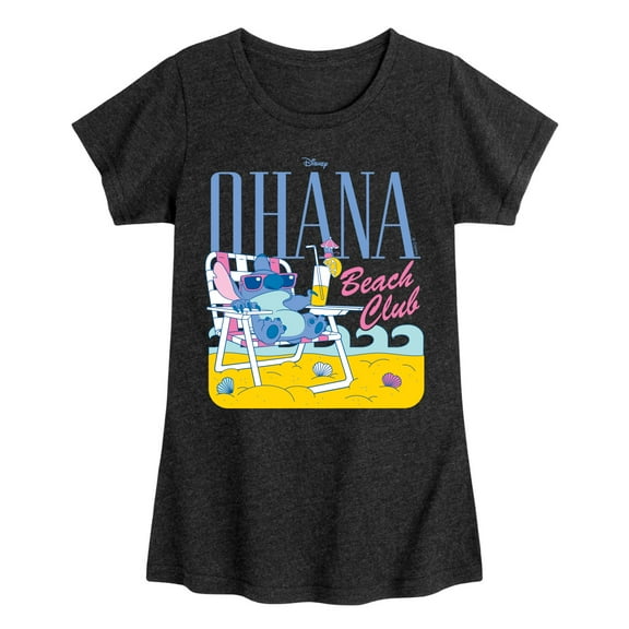 Disney - Lilo and Stitch - Ohana Beach Club - Girl's Toddler And Youth Fitted Short Sleeve Graphic T-Shirt