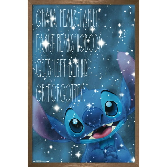 Disney Lilo and Stitch - Ohana Wall Poster, 22.375" x 34", Framed