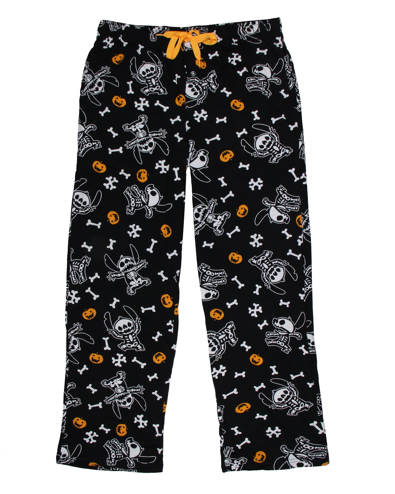 Disney Lilo and Stitch Pajama Pants Halloween Skeleton Adult Lounge ...