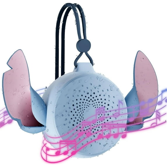 Disney Lilo and Stitch Bluetooth Portable Speaker, IPX4 Rated, Blue Water-Resistant, Up to 5 Hours Playtime
