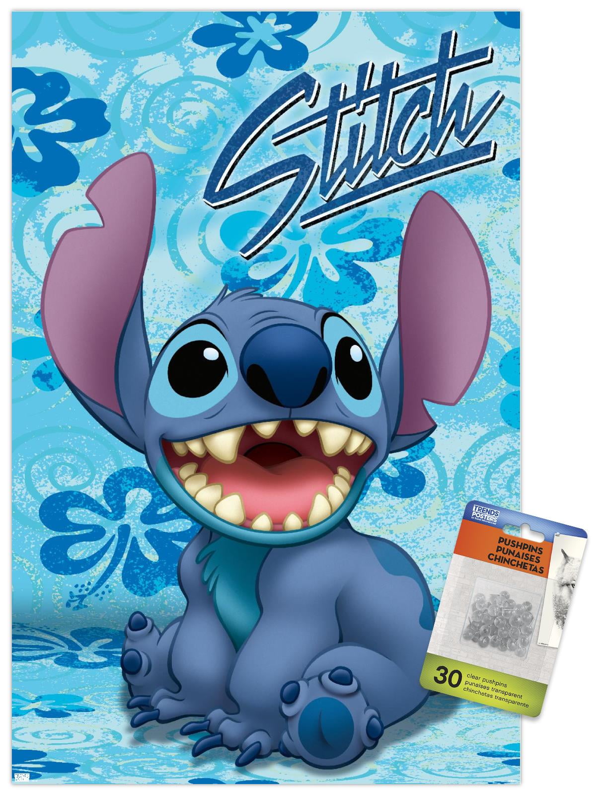 Disney Lilo and Stitch Sitting Wall Poster with Push Pins, 14.725" x