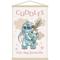 Disney Lilo and Stitch: Starry-Eyed - Cuddles Are My Favorite Wall Poster with Magnetic Frame, 22.375" x 34"
