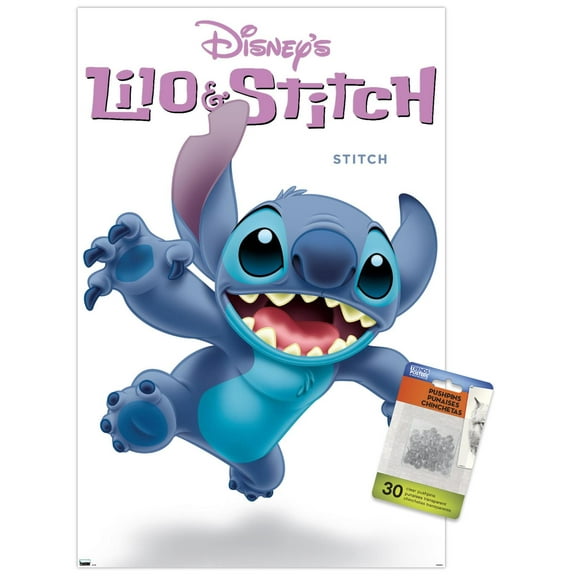 Disney Lilo and Stitch - Stitch Feature Series Wall Poster with Push Pins, 14.725" x 22.375"