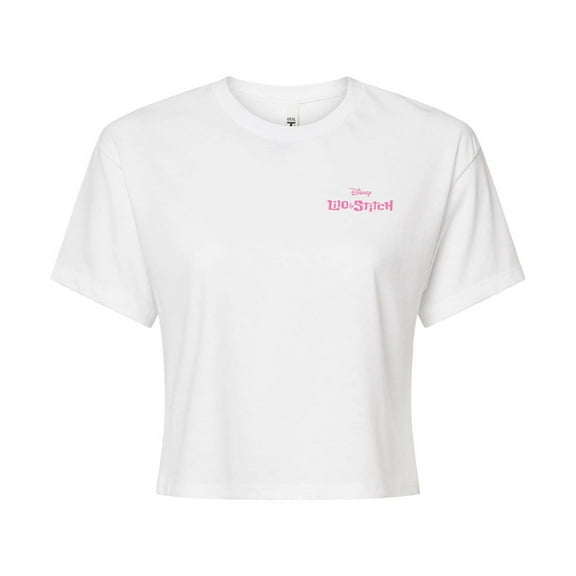 Disney - Lilo & Stitch - Stitch Heart - Juniors Cropped Graphic T-Shirt