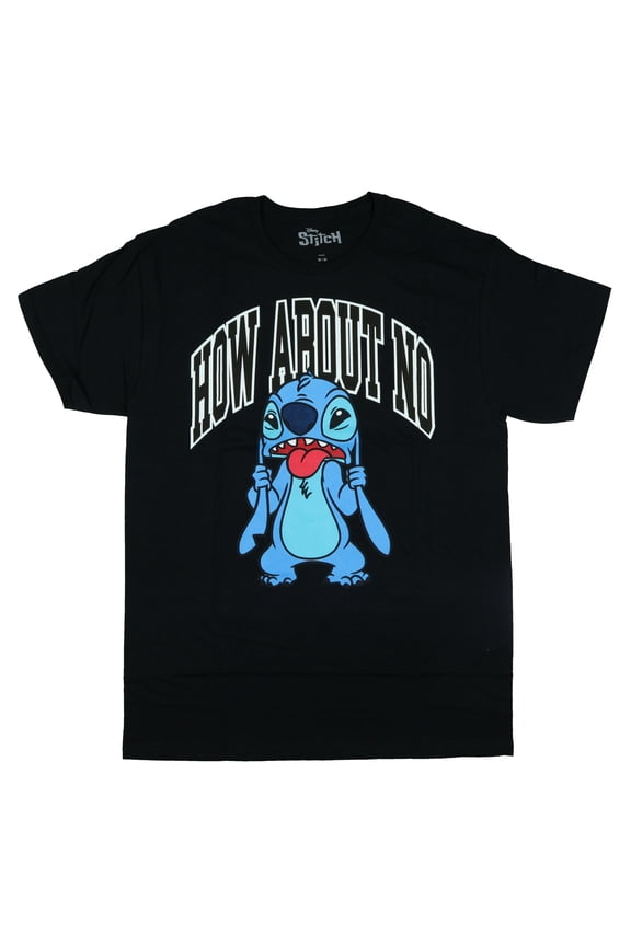 Disney Lilo and Stitch T-Shirt Men's Stitch How About No Adult Short Sleeve Tee